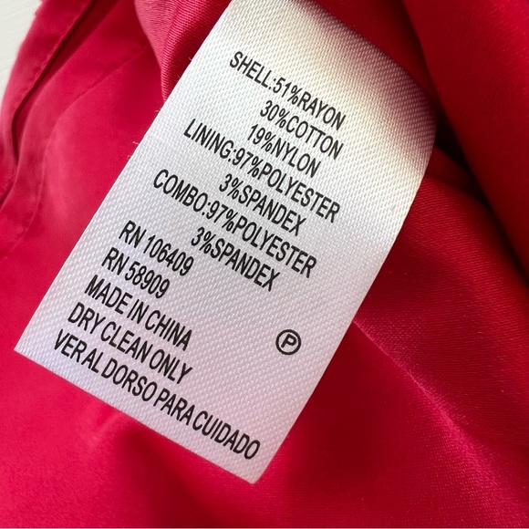 Antonio Melani Lace Midi Dress Womens 14 Red Floral Half Sleeve - Picture 12 of 12